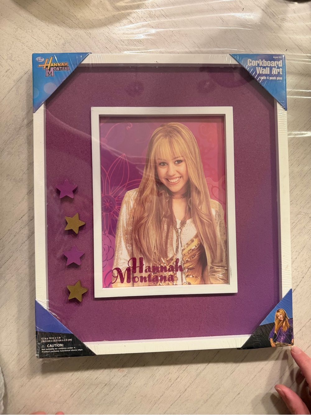Hannah Montana Purple Corkboard Wall Art